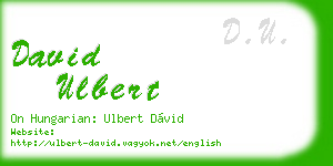david ulbert business card
