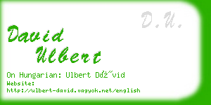 david ulbert business card